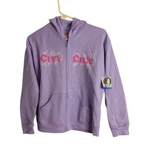 Hanes Size S 6 6X Small Girls City Chic Lavender Purple Hoodie Sweatshirt NEW